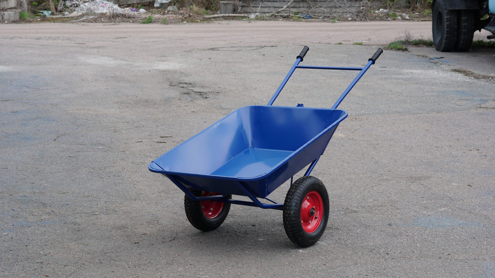 Тачка садово-будівельна двоколісна GardenJoys 200 кг, 110 л, колеса 4.00-8 на підшипниках 6204, Синя Тачка для вантажу Біла Церква - фото 8