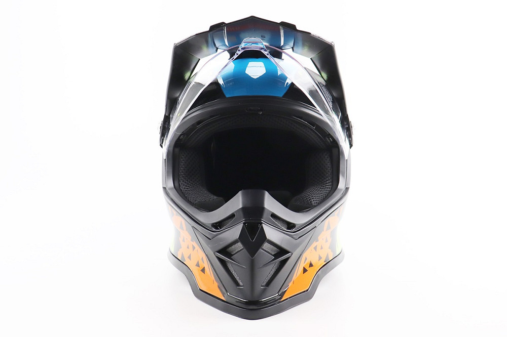 Шолом кросовий/ендуро/АТV зі склом BLD-819-7 L (59-60см), ЧОРНИЙ/ЖОВТО-СИНІЙ Киев - изображение 5