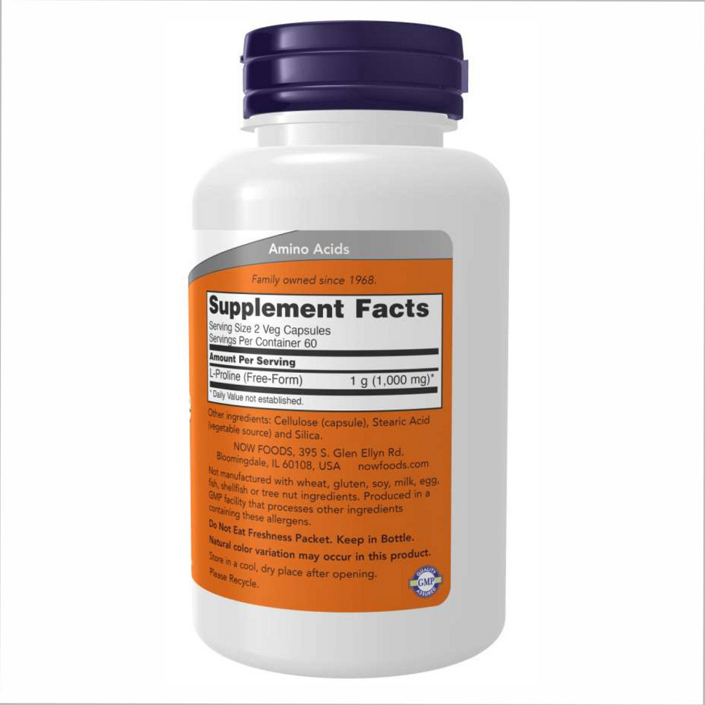 Л-Пролин Now Foods L-Proline 500mg 120 вег капс Киев - изображение 2