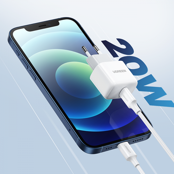 Зарядний пристрій 1xUSB 20W (USB С QC4.0+/PD3.0) Mini Charger White CD241 Ugreen (10220) Київ - фото 3