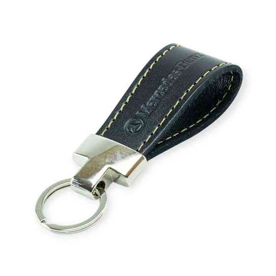 Брелок mercedes шкіряний тиснений чорний, прострочений, метал. затискач Мукачево