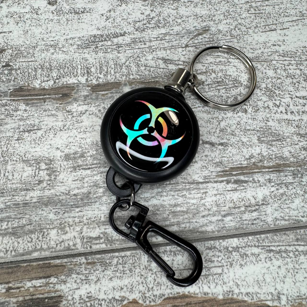 Ретрактор выдвижной брелок для карт доступа, бейджа и ключей со стальным тросом 60 см Киев - изображение 4