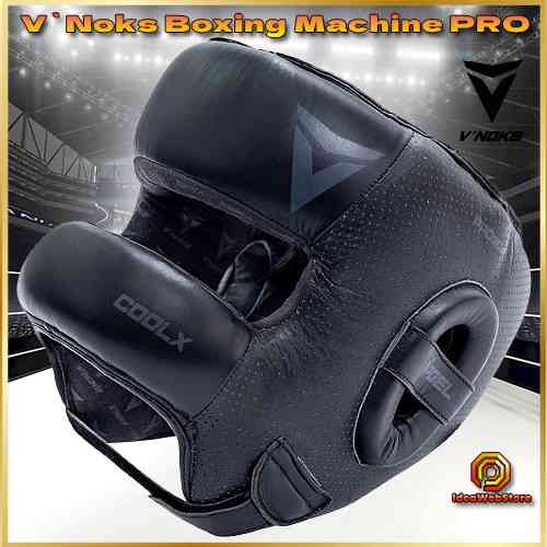 Боксерський шолом з бампером з натуральної шкіри чорний V`Noks Boxing Machine PRO Київ