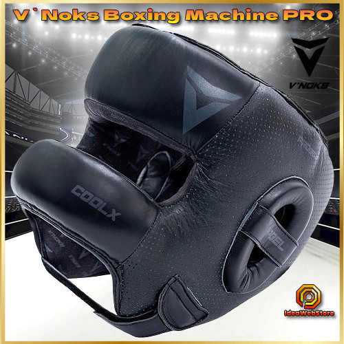 Боксерський шолом з бампером з натуральної шкіри чорний V`Noks Boxing Machine PRO Київ - фото 1