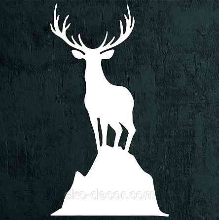 Декоративное настенное Панно «Олень», Декор на стену 70*38 см, Белый Киев