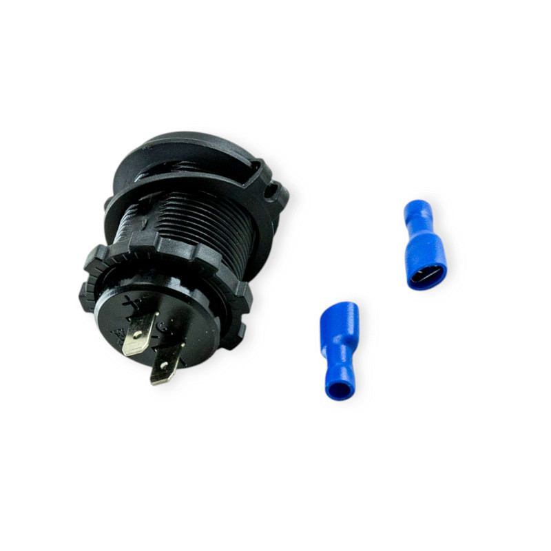 Гніздо врізне 2 USB 2,1A, 2,1A, 12-24В, кришка, з сенсорною кнопкою та підсвічуванням червоною Мукачево - фото 1