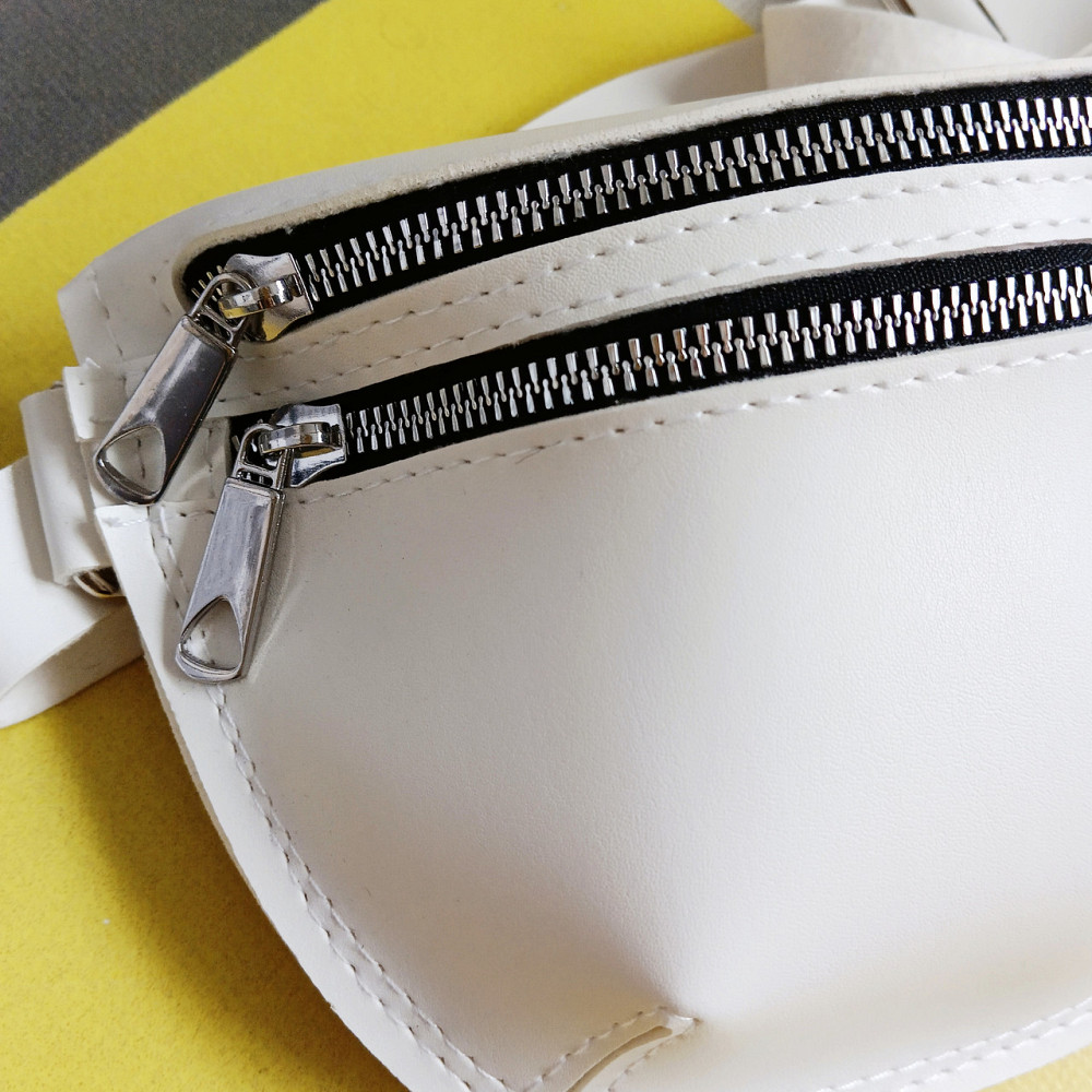 Сумка жіноча бананка біла поясна сумка Київ - фото 2