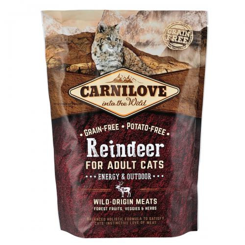 Корм сухой Carnilove Cat Energy and Outdoor для взрослых активных кошек с северным оленем 400 г Киев - изображение 1