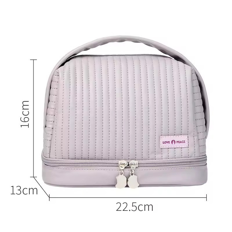 Косметичка для приладдя зі штучної шкіри для макіяжу, фіолетова Кам'янець-Подільський - фото 3