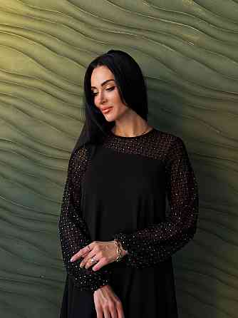 Вечірня сукня з прозорими рукавами Sofira 50-52, Чорний Київ