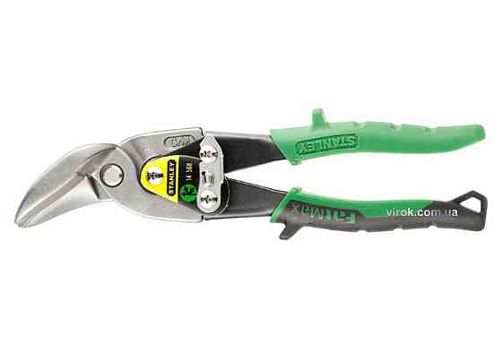 Ножиці по листовому металу STANLEY "FatMax" : L= 250 мм, праві вигнуті, гладкий болт, [CrM] Одеса