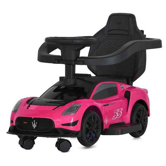 Дитяча каталка-толокар 2 в 1 M 5106-8 рожевий, з батьківською ручкою Вінниця