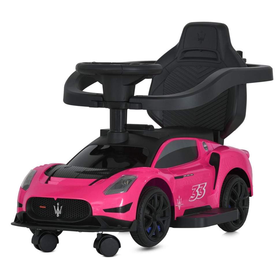 Дитяча каталка-толокар 2 в 1 M 5106-8 рожевий, з батьківською ручкою Вінниця - фото 6