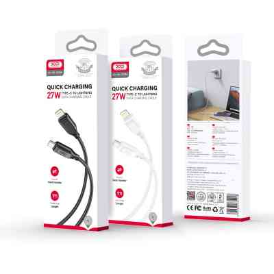 Дата кабель USB-C to Lightning 1.0m 27W braided XO (NBQ236A_White) Вінниця