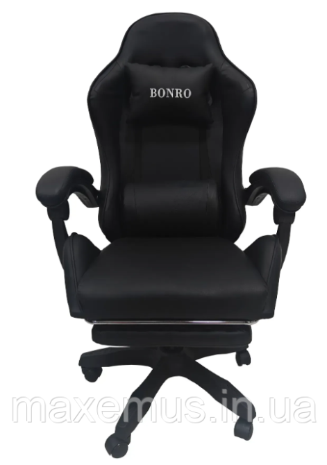 Кресло с регулировкой спинки В 945 с подставкой для ног кресло для геймера компьютерное черное Мостиска - изображение 15