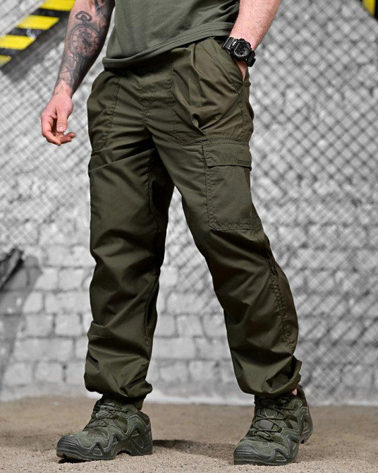 Летние тактические мужские штаны джогеры карго олива XXXL Одесса - изображение 2