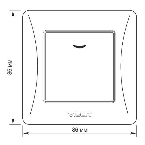 BINERA срібний шовк Вимикач внутрішній 1кл з підсвічуванням Videx Житомир