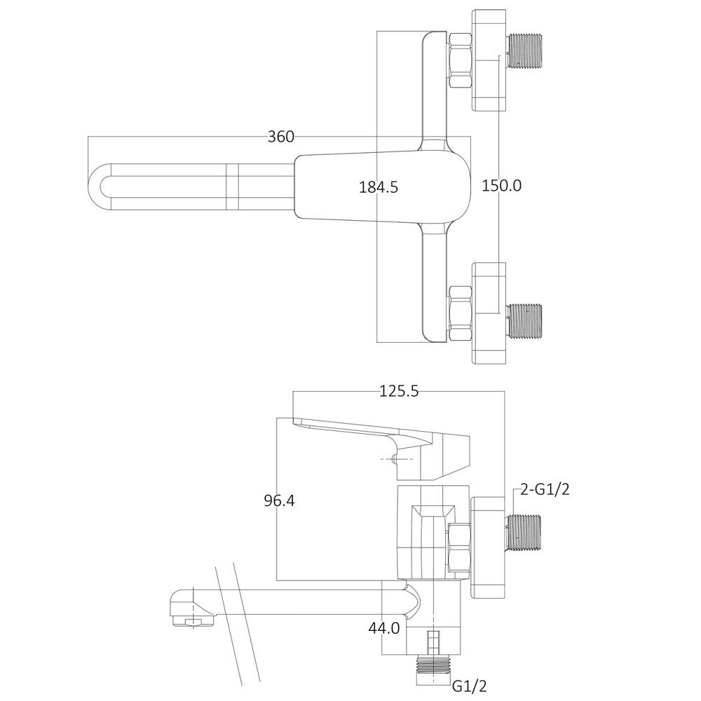 Смеситель для ванны Globus Lux BONN GLB-0208 (000028504) Киев - изображение 8