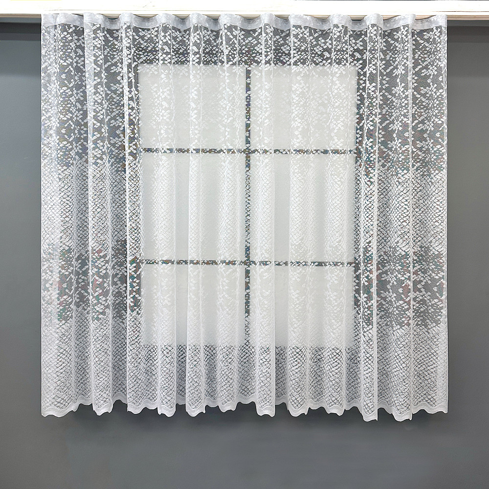 Коротка тюль, висота 1,6 м., жакард колір білий 1787т Київ - фото 1