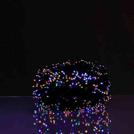Вулична новорічна гирлянда 30 м, 300 LED, сонячна батарея Київ
