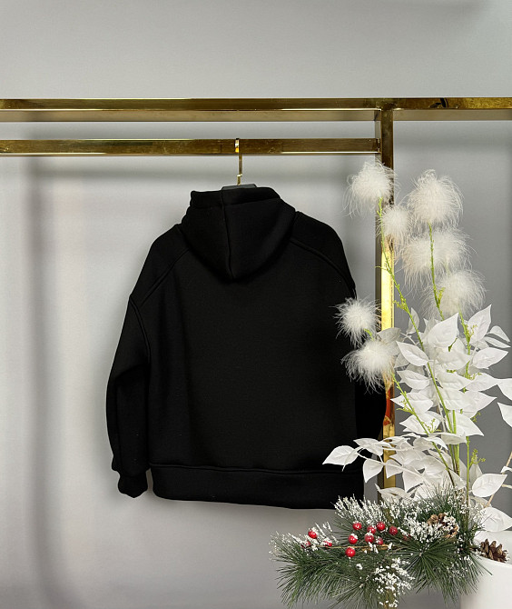 Зипка на девочку подростка 3 нитка флис на змейке черная 146,152,158,164 Николаев - изображение 2