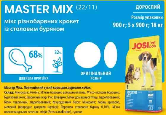 JosiDog Master Mix (ЙозиДог Майстер Мікс) сухий корм для дорослих собак усіх порід зі буряком Запоріжжя