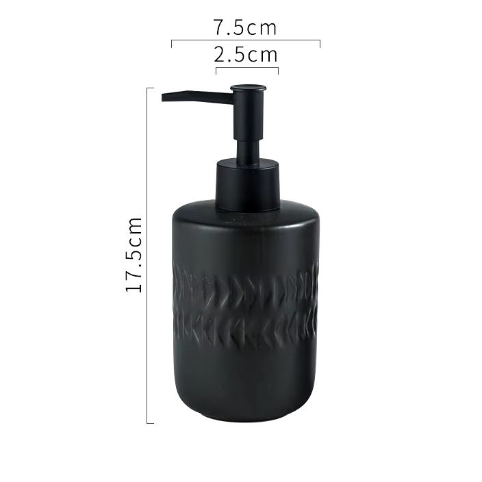 Дозатор для мила керамічний для ванної кімнати та кухні колір чорний Кам'янець-Подільський - фото 3