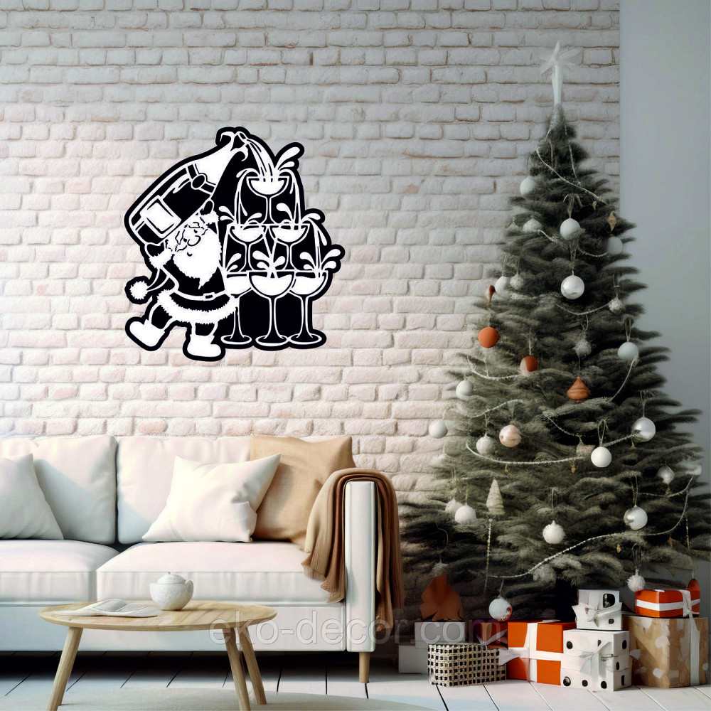 Декоративне настінне Панно «Дід Мороз», Декор на стену Київ - фото 3