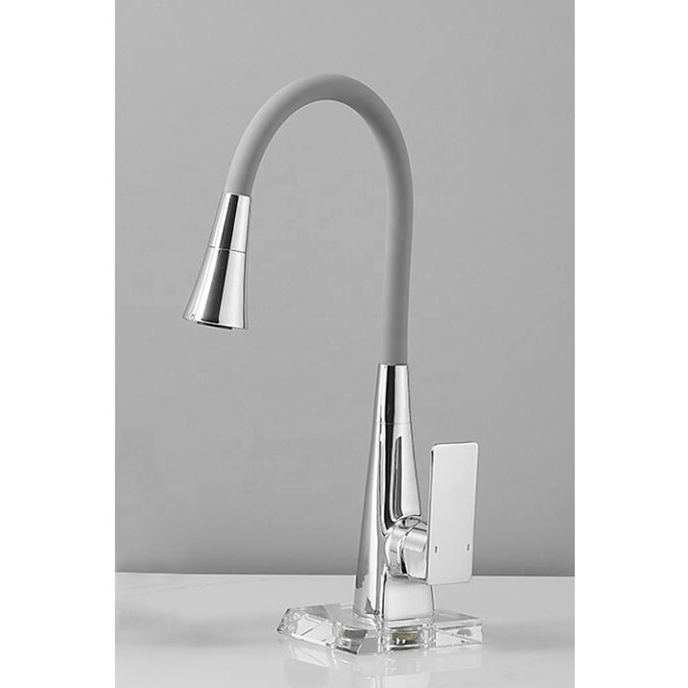 Смеситель для кухни Mixxus Etna 014-T (NUT) Refl.Grey латунный (Цвет хром+силионовый излив серый) (MI8420) Черновцы - изображение 2