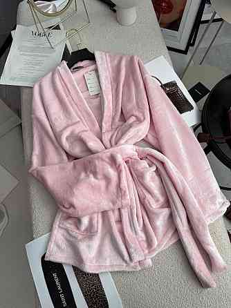 Жіночий стильний домашній махровий халат Рожевий Одеса
