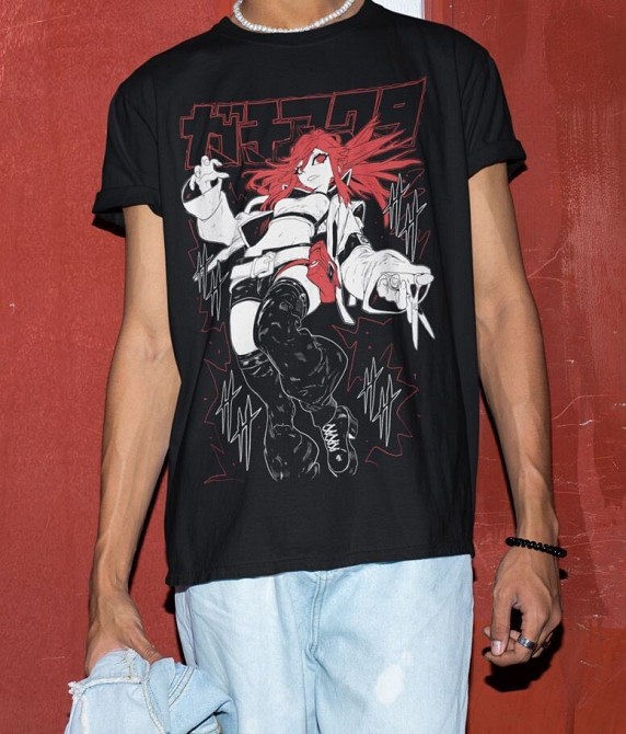 Футболка для хлопчика з аніме принтом Гакхіакута Томе Джапанесе Танкобон оверсайз (зріст від 165 до 180) Чорний AnimeJ0923m Дніпро - фото 3