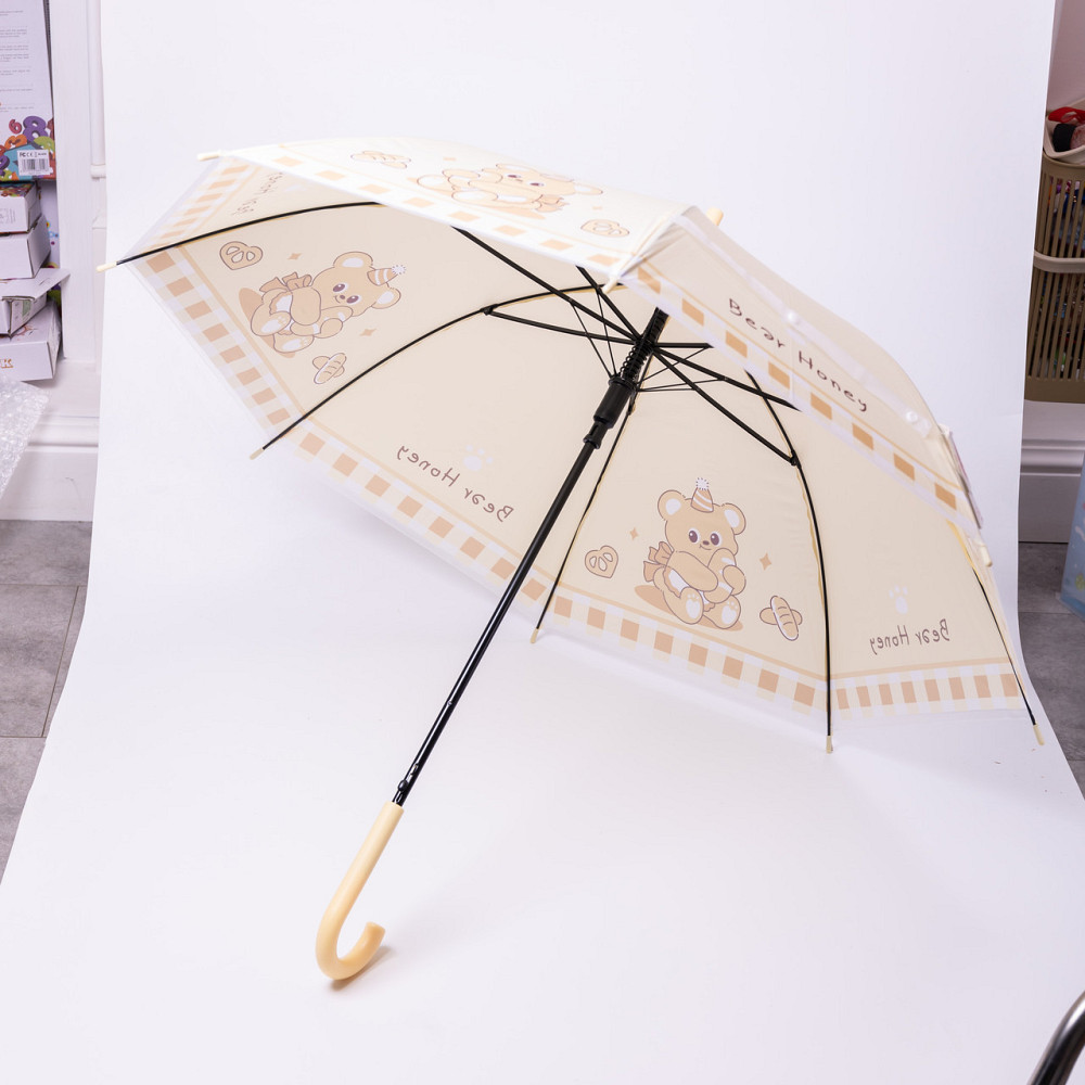 Класична дитяча парасолька-тростина напівавтомат з поліестеру міцна надійна 8 спиць діаметр 94 см Жовтий HP-23-11Y Коломыя - изображение 10