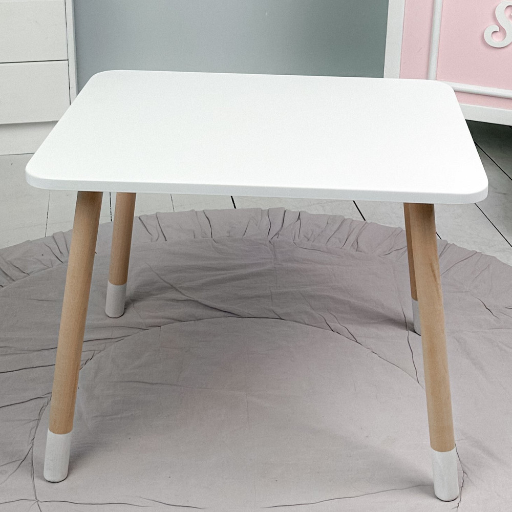 Дитячий прямокутний столик 46х60х45, стіл у дитячу від 1 року, білий Київ - фото 2
