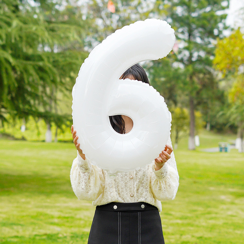 Шарик цифра 6 праздничная 32 дюйма белый Киев - изображение 3