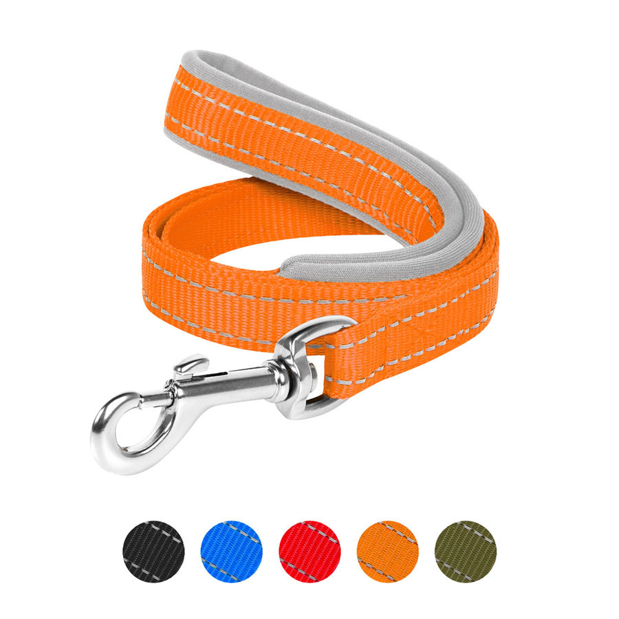 Повідець Dog Extreme з нейлону з прогумованою ручкою (ширина 25мм, довжина 122 см) помаранчевий Коломыя - изображение 1