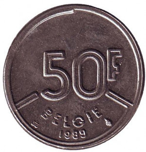 Монета 50 франков. 1987-1993 год, Бельгия. (Belgie) Полтава - изображение 1