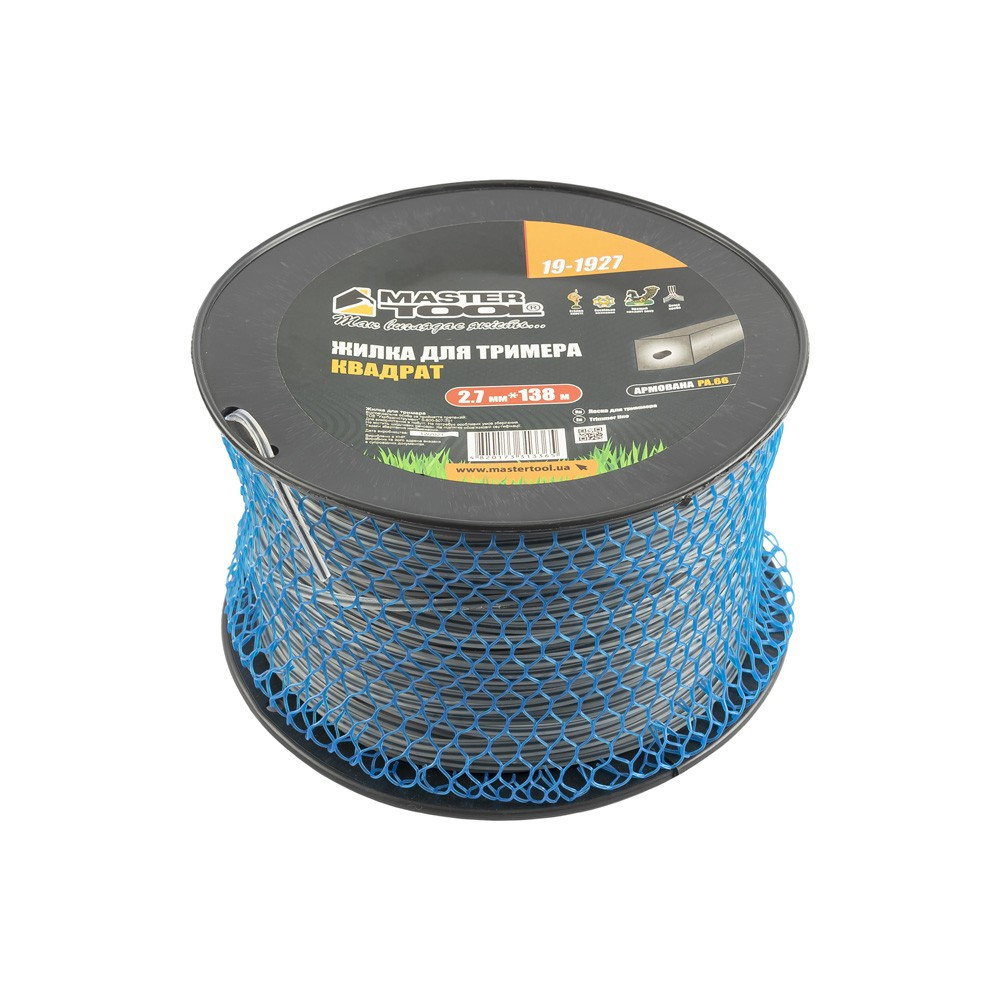 Жилка для тримера MASTERTOOL КВАДРАТ АРМОВАНИЙ 2,70 мм 138 м котушка 19-1927 Коломия - фото 2