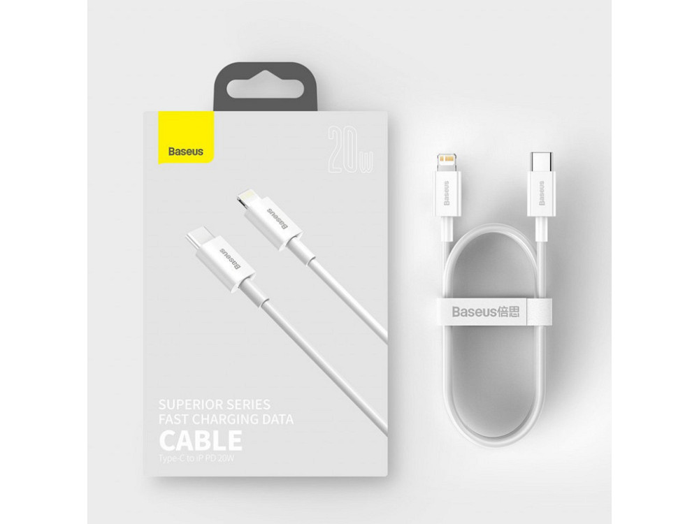 Кабель Baseus Superior Series Fast Charging Data Cable Type-C to iP PD 20W 0.25m White Київ - фото 7