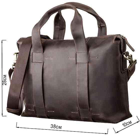 Сумка чоловіча SHVIGEL 11105 шкіряна Коричнева Київ