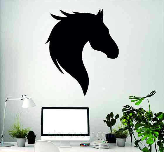 Декоративное настенное Панно «Лошадь», Декор на стену 70*58 см, Черный Киев