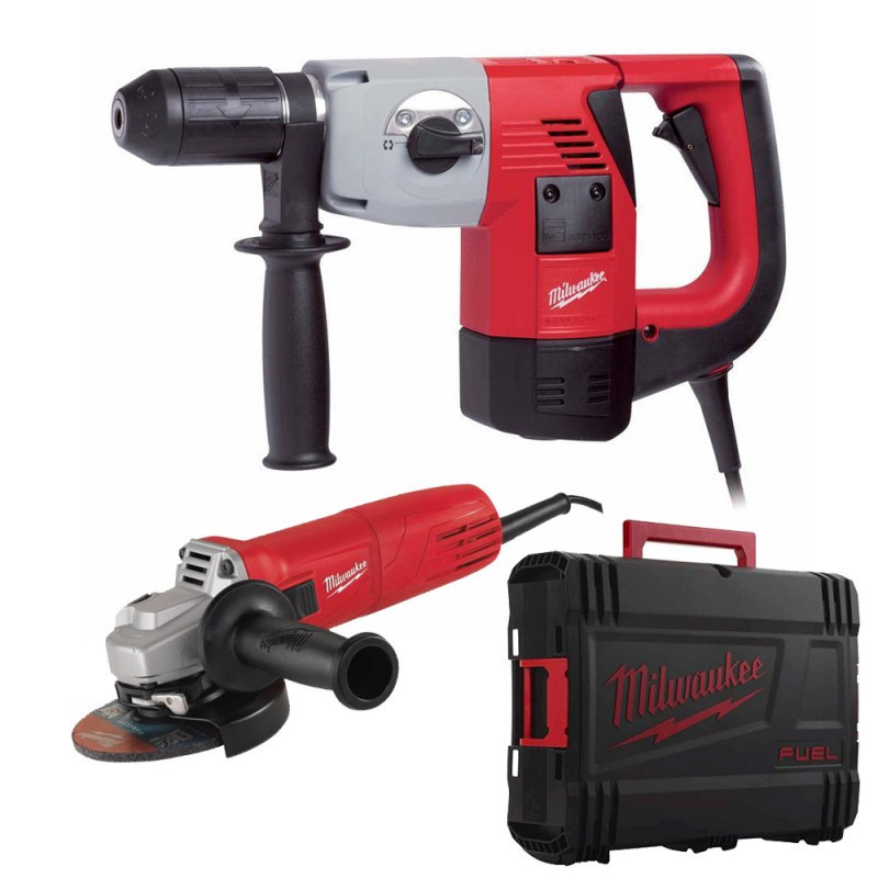 Набор инструментов MILWAUKEE PCE3 SET (префоратор SDS-PLUS PCE3. шлифмашина угловая AG10-125EK. HD кейс) Одесса - изображение 1