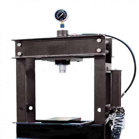 Прес гідравлічний з манометром підлоговий 30т, ручний/пневмо-привід (раб. висота: 0-970мм, раб. ширина: 870мм, Одеса