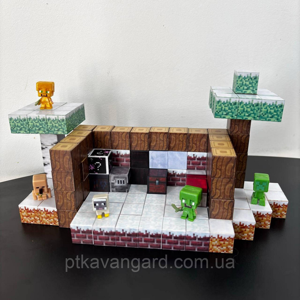 Магнитный конструктор Майнкрафт 125 магнитных блоков домик в снегу с фигурками Dream World LZCK 026 Хмельницкий - изображение 2