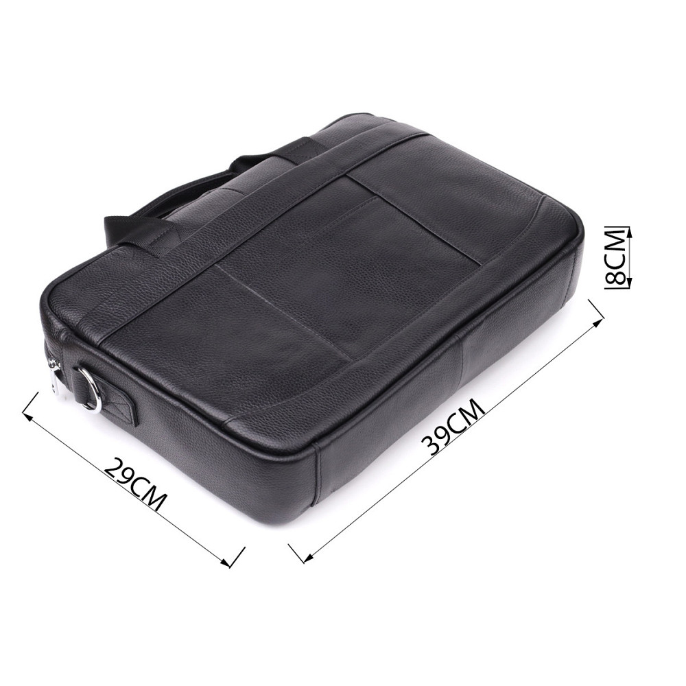 Діловий портфель для чоловіків із натуральної шкіри Vintage 23039 Чорний Київ - фото 3