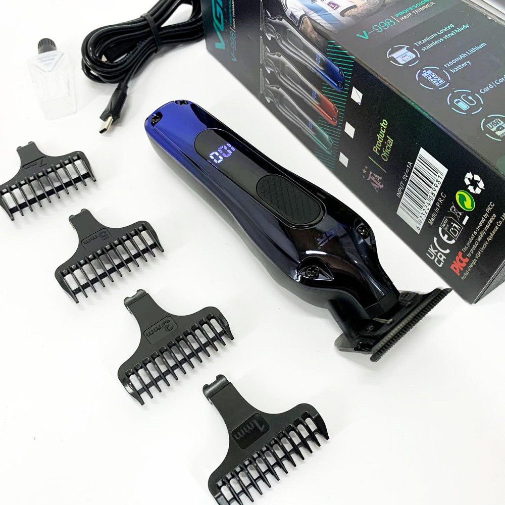 Тример для стрижки акумуляторний професійний VGR, Машинка для стрижки акумуляторна з насадками WC-14 Львів - фото 7