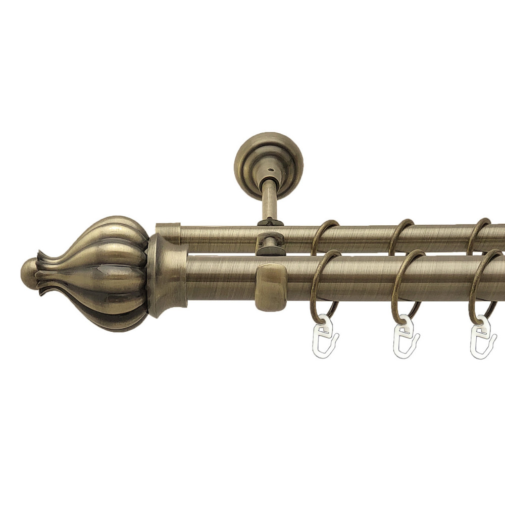 Карниз Orvit Таджа металевий дворядний відкритий Антик 25\16 мм 200 см (4290773) Львов - изображение 1