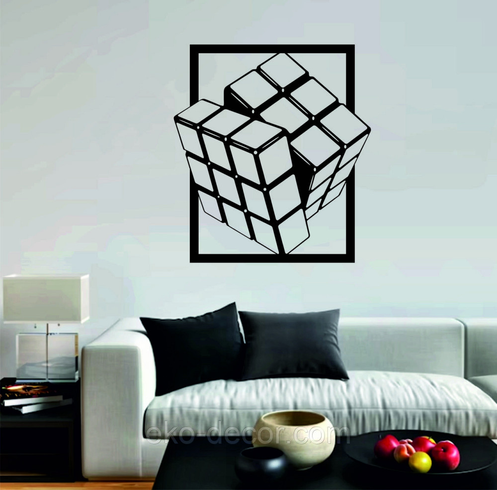 Декоративное настенное Панно «Куб» Декор на стену Чорний, 70*63 см Киев - изображение 1