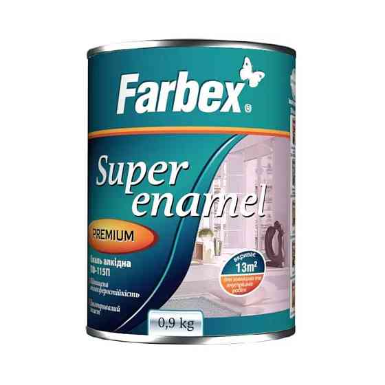 Эмаль алкидная ПФ-115П красная ТМ Farbex -0,9 кг. Харьков