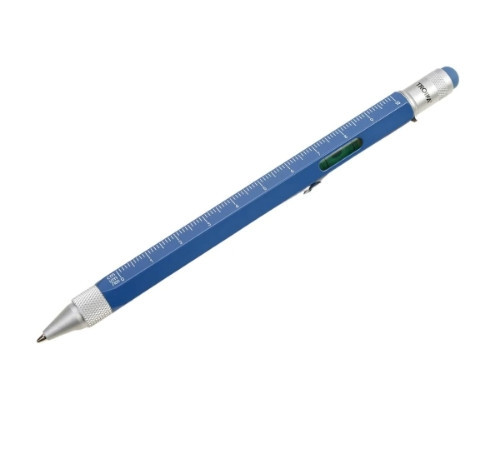 Ручка шариковая многозадачная Troika Construction со стилусом, линейкой, отверткой и уровнем Синий Винница - изображение 1