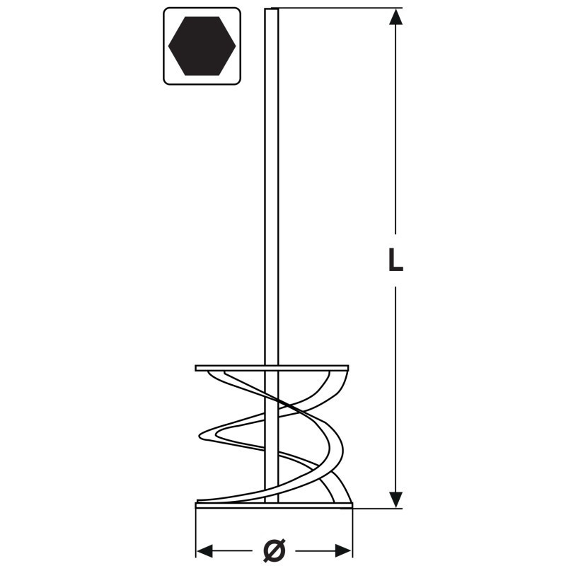 Міксер-насадка "REXXER" для суміші з кріпленням шестигранним  80х400мм оцинкований Київ - фото 2